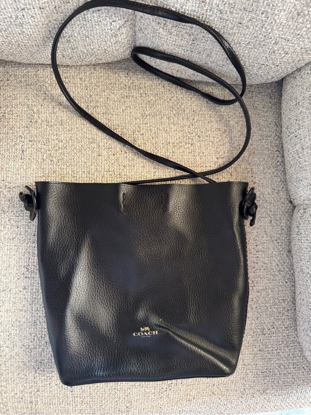 Coach Leather Crossbody Bucket Bag